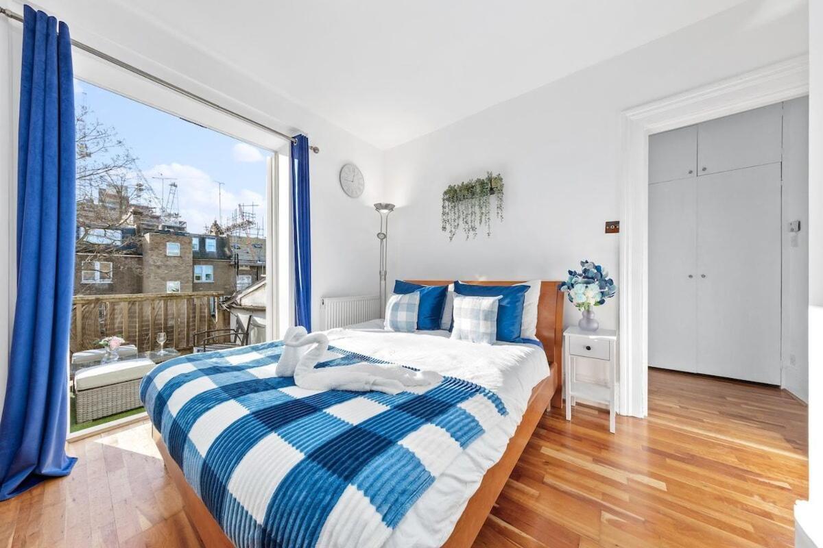 Balcony Blue Theme 1 Bedroom Central London Luxury Flat Near Hyde Park! Accommodates Up To 6! Double Sofa Bed And Next To Station! Dış mekan fotoğraf