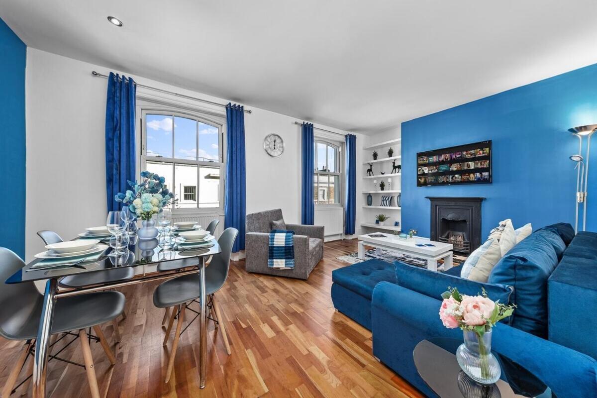 Balcony Blue Theme 1 Bedroom Central London Luxury Flat Near Hyde Park! Accommodates Up To 6! Double Sofa Bed And Next To Station! Dış mekan fotoğraf