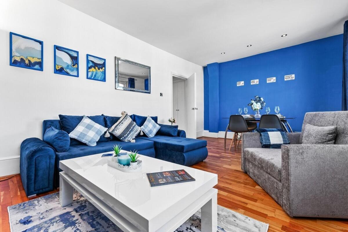 Balcony Blue Theme 1 Bedroom Central London Luxury Flat Near Hyde Park! Accommodates Up To 6! Double Sofa Bed And Next To Station! Dış mekan fotoğraf